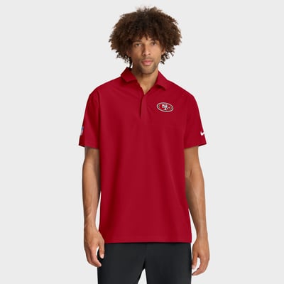 San Francisco 49ers Nike Sideline Woven Dri-FIT Polo - Scarlet