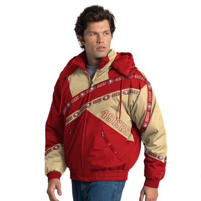 San Francisco 49ers Pro Player Double Tape Full-Zip Jacket with Detachable Hood - Scarlet