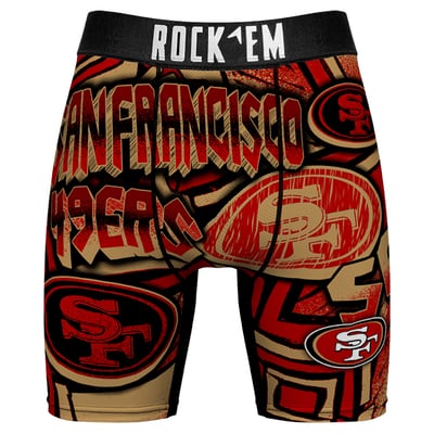  San Francisco 49ers Rock Em Sketched Out Boxer Briefs - Scarlet