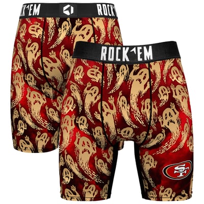 San Francisco 49ers Rock Em Socks Halloween Ghost Fade Boxer Briefs - Scarlet