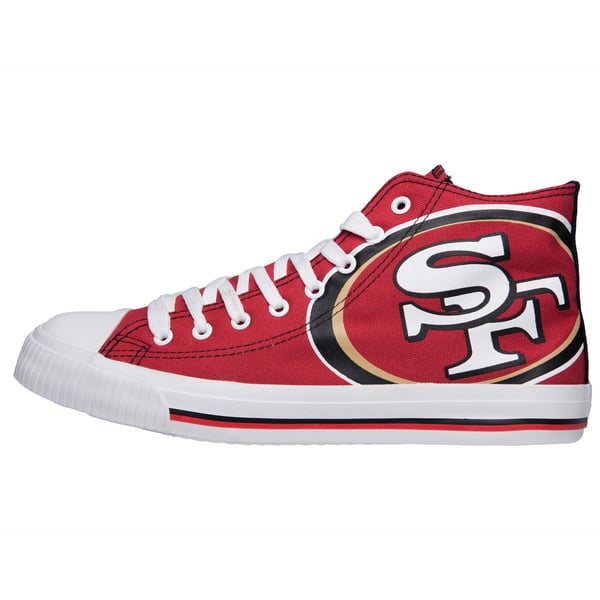 49ers Men\'s High-Top Athletic Sneakers - Red and White Vintage Vintage San Francisco 49ers Eastport Starter Football Shoes  main image 2