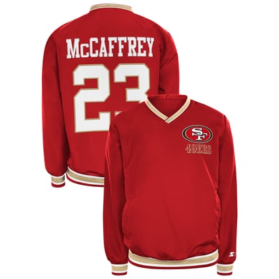 Christian McCaffrey San Francisco 49ers Starter Player Layer V-Neck Pullover - Scarlet