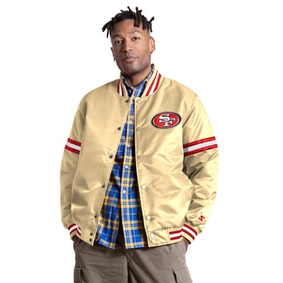 San Francisco 49ers Starter Courtside II Alternate Logo Varsity Full Snap Jacket - Gold