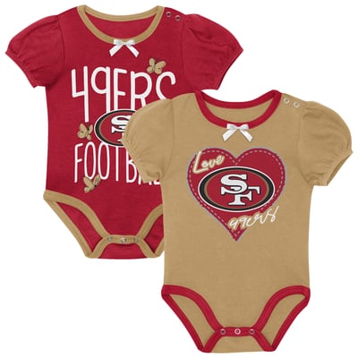 San Francisco 49ers Outerstuff Newborn & Infant Star Power Two-Piece Bodysuit Set - Scarlet/Gold