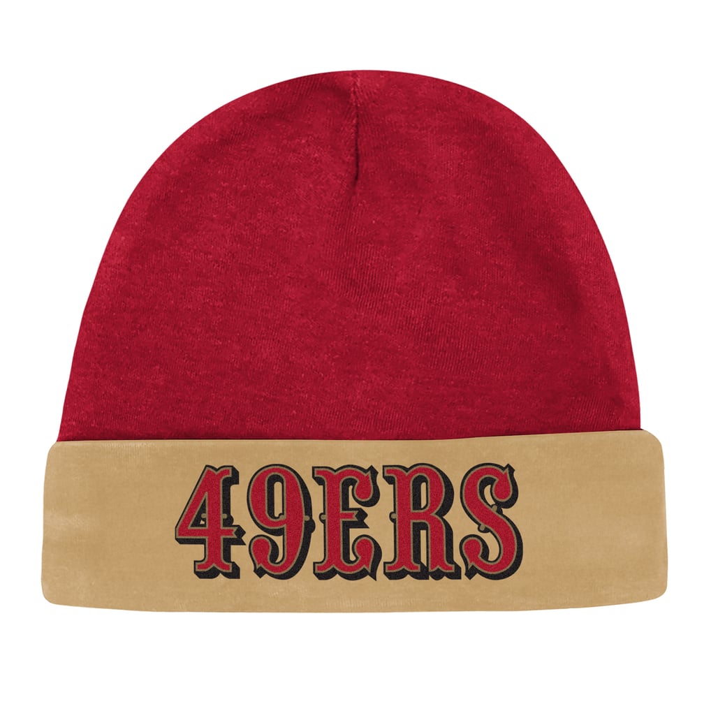 San Francisco 49ers Outerstuff Newborn Pint Prodigy Bodysuit, Bib & Cuffed Knit Hat Set - Scarlet
