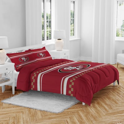 San Francisco 49ers Pegasus Checkered Dash Three-Piece Full/Queen Bed in a Bag Set