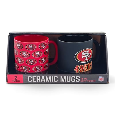 San Francisco 49ers Pegasus Two-Piece 16oz. Home & Away Soft Touch Ceramic Mug Set