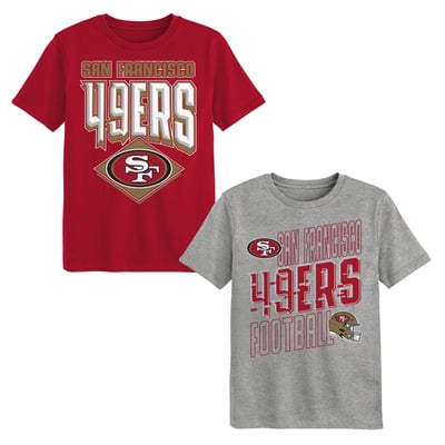 San Francisco 49ers Outerstuff Preschool Trench Kings 2-Pack T-Shirt Set - Scarlet/Gray