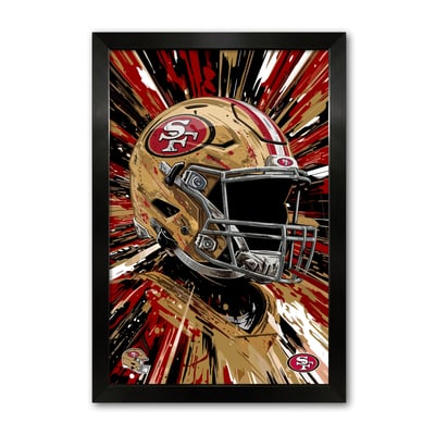 San Francisco 49ers 14" x 20" Framed Football Helmet Hyper Speed Art Print