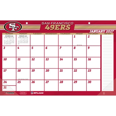 San Francisco 49ers 17" x 11" Desk Pad Calendar