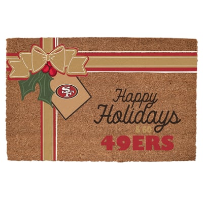 San Francisco 49ers 20" x 30" Holiday Gift Wrap Coir Door Mat
