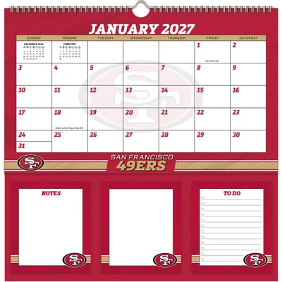 San Francisco 49ers 2027 12" x 12" Memomate Spiral Calendar