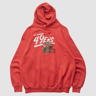 San Francisco 49ers 80s Hooded Pullover Sweatshirt - Red - S by Fanatics Real Vintage
