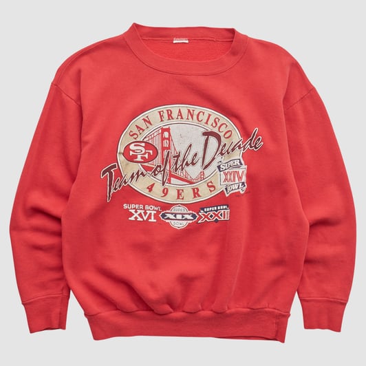 San Francisco 49ers 90s Pullover Sweatshirt - Red - XS by Fanatics Real Vintage