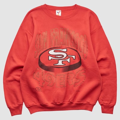 San Francisco 49ers Apex Sportswear 90s Pullover Sweatshirt - Red - S by Fanatics Real Vintage