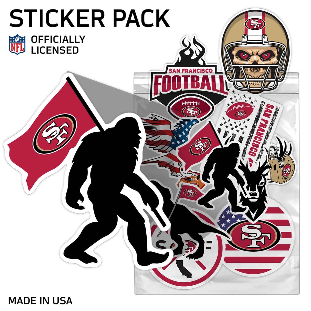 San Francisco 49ers Helmet Vinyl Decal Sticker | Choose From 5 Sizes For Car, Laptop, Helmet