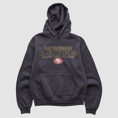 San Francisco 49ers CSA 2000s Hooded Pullover Sweatshirt - Black - XXS by Fanatics Real Vintage