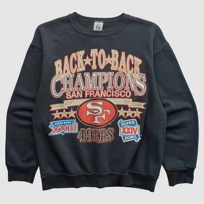 San Francisco 49ers Logo 7 1990 Pullover Sweatshirt - Black - XS by Fanatics Real Vintage