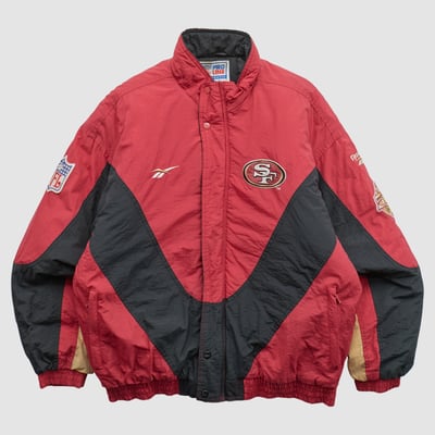 San Francisco 49ers Reebok 90s Full Snap Jacket - Red - L by Fanatics Real Vintage
