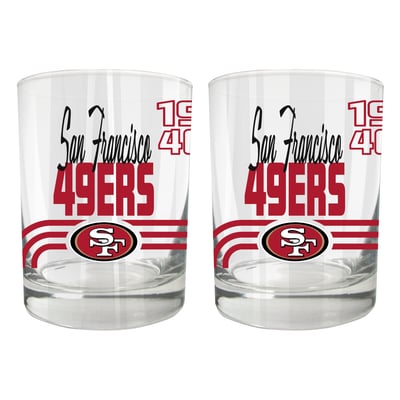 San Francisco 49ers Two-Piece 12oz. Heritage Rocks Glass Set