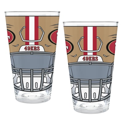 San Francisco 49ers Two-Piece 16oz. Helmet Pint Glass Set