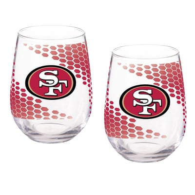 San Francisco 49ers Two-Piece 17oz. Color Fade Stemless Wine Glass Set