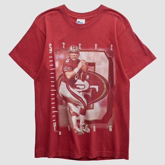 Steve Young Pro Player 1996 T-shirt - Red - S by Fanatics Real Vintage