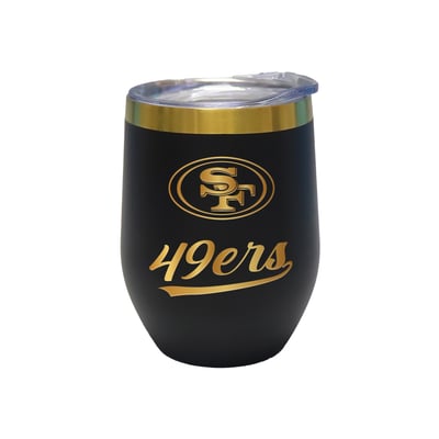 San Francisco 49ers The Memory Company 12oz. Stainless Steel Gold Lettering Stemless Wine Tumbler