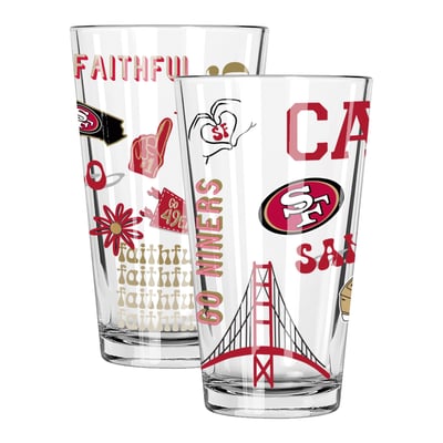 San Francisco 49ers The Memory Company 2-Pack 16oz. Pint Glass Loco Design Set