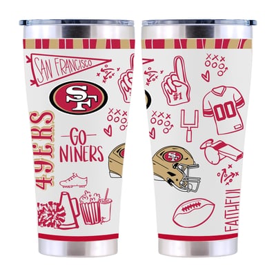 San Francisco 49ers The Memory Company 30oz. Sketchpad Stainless Steel Tumbler