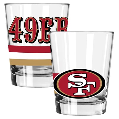 San Francisco 49ers The Memory Company Two-Piece 15oz. Big Stripes Double Old Fashioned Glass Set