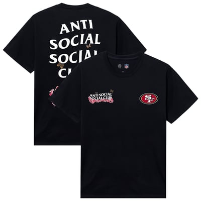 San Francisco 49ers AntiSocialSocialClub x NFL Unisex Blossom T-Shirt - Black