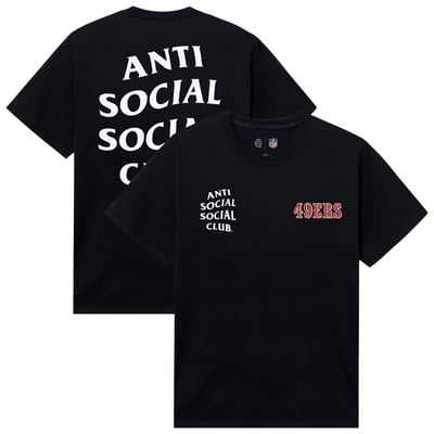 San Francisco 49ers AntiSocialSocialClub x NFL Unisex Snap T-Shirt - Black