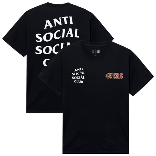 San Francisco 49ers AntiSocialSocialClub x NFL Unisex Snap T-Shirt - Black
