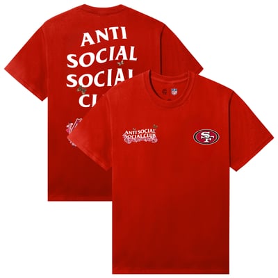 San Francisco 49ers AntiSocialSocialClub x NFL Unisex Blossom T-Shirt - Scarlet
