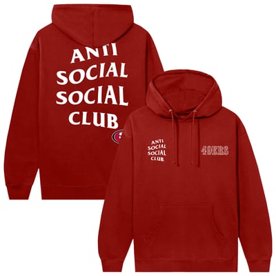 San Francisco 49ers AntiSocialSocialClub x NFL Unisex Snap Hoodie - Scarlet