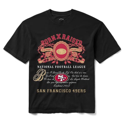 San Francisco 49ers Born x Raised Unisex Crest T-Shirt - Black