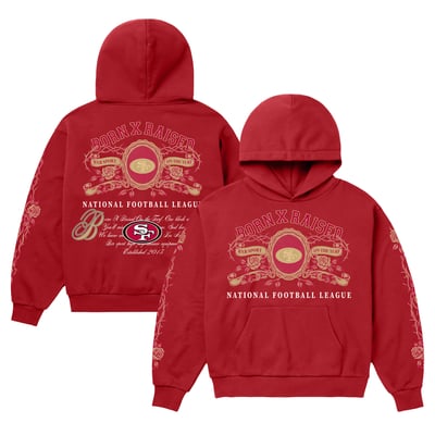 San Francisco 49ers Born x Raised Unisex Crest Hoodie - Scarlet