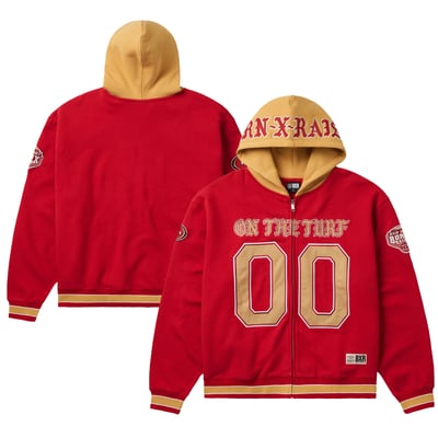 San Francisco 49ers Born x Raised Unisex On The Turf Full-Zip Hoodie - Scarlet