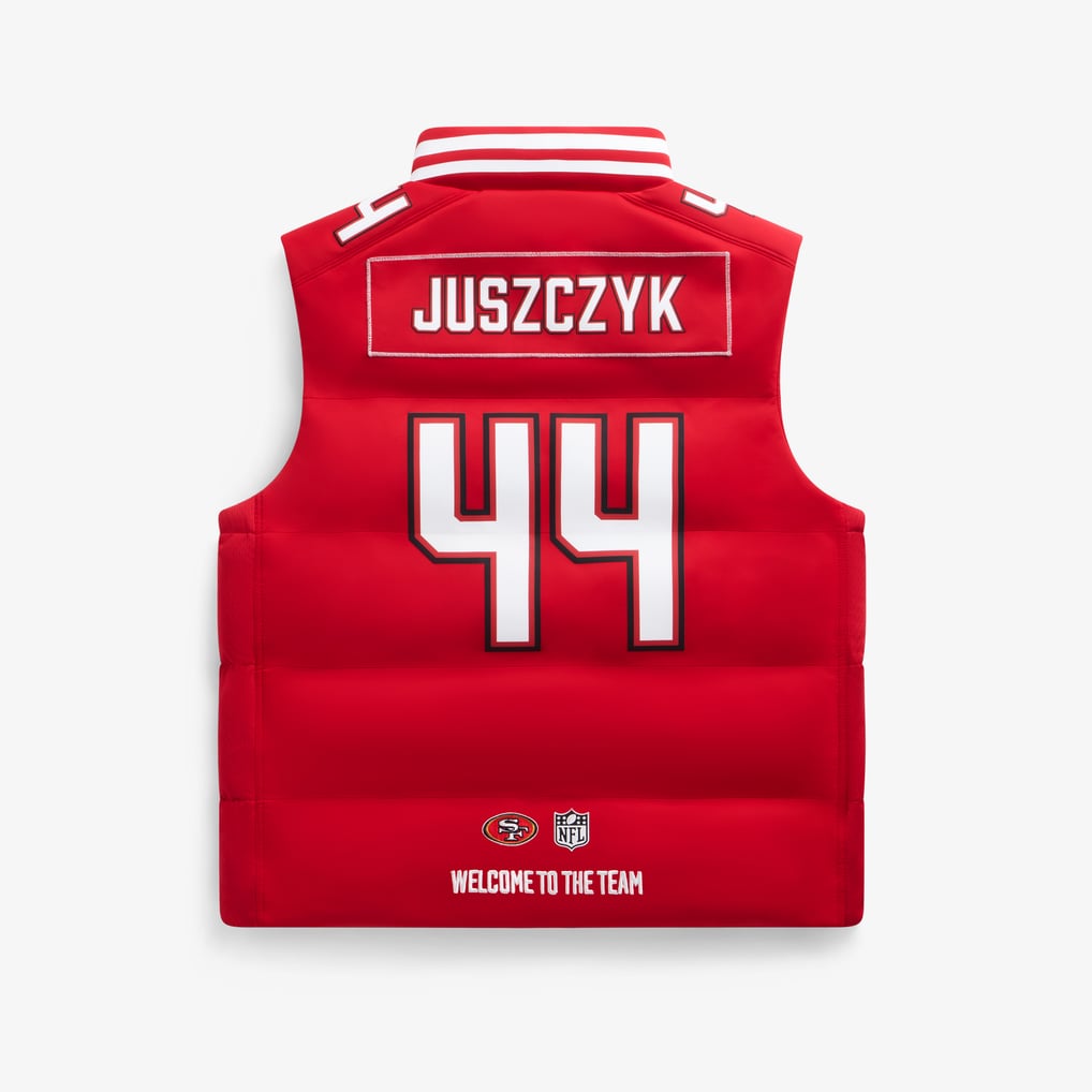 Unisex Kyle Juszczyk Scarlet San Francisco 49ers Player Puffer Vest