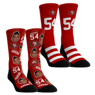 Fred Warner San Francisco 49ers Rock Em Unisex Player Football Guy Two-Pack Crew Sock Set
