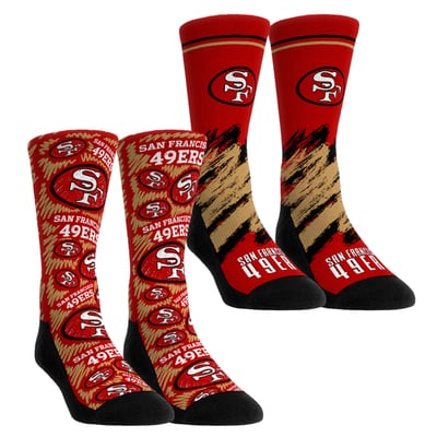  San Francisco 49ers Rock Em Unisex Throwback Two-Pack Crew Socks Set - Maroon