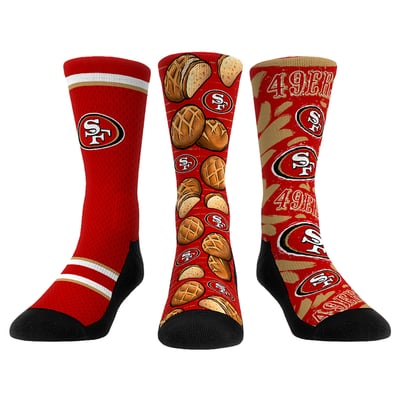  San Francisco 49ers Rock Em Unisex Fan Favorite Three-Pack Crew Sock Set - Red