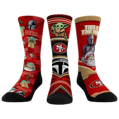  San Francisco 49ers Rock Em Unisex 3-Pack Mandalorian Crew Socks