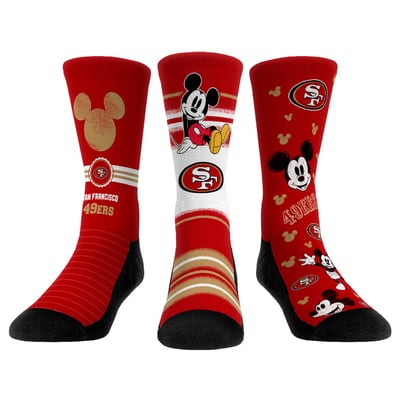  San Francisco 49ers Rock Em Unisex Disney Three-Pack Crew Socks Set - 