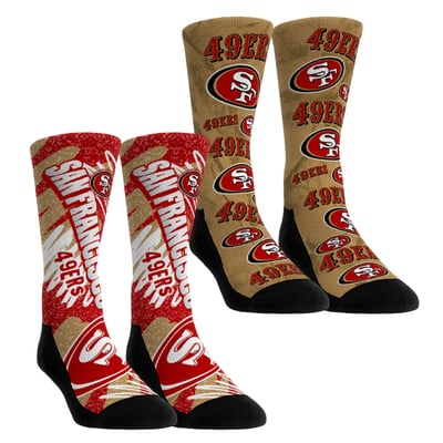 San Francisco 49ers Rock Em Unisex Team Blast Two-Pack Crew Socks