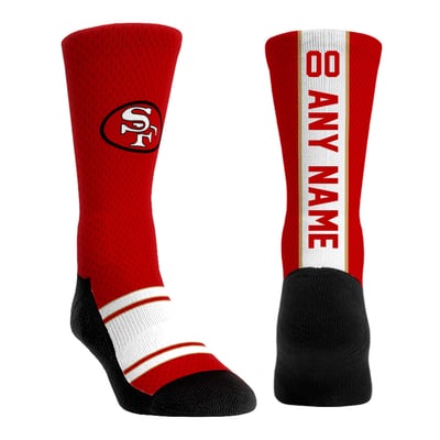  San Francisco 49ers Rock Em Unisex Throwback Jersey Custom Crew Socks - Scarlet