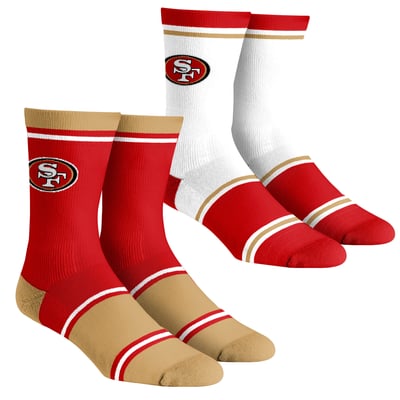 San Francisco 49ers Rock Em Unisex Two-Pack Team Color Crew Socks - Scarlet
