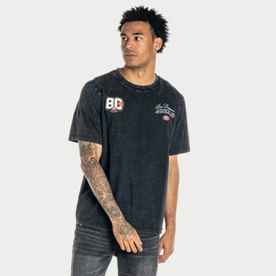 San Francisco 49ers The Wild Collective Unisex Acid Wash Anniversary T-Shirt - Black
