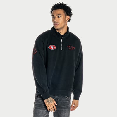  San Francisco 49ers The Wild Collective Boxy Quarter-Zip Fleece Pullover - Black
